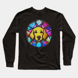 Golden Retriever in stained glass design Long Sleeve T-Shirt